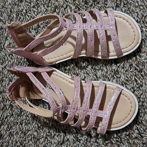 9T Girl's Pink Glitter Sandals